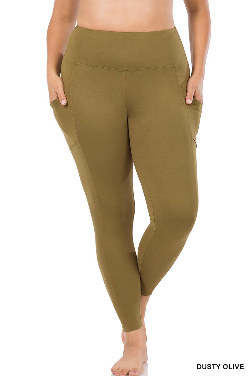 ..PLUS SIZE MICROFIBER LEGGINGS