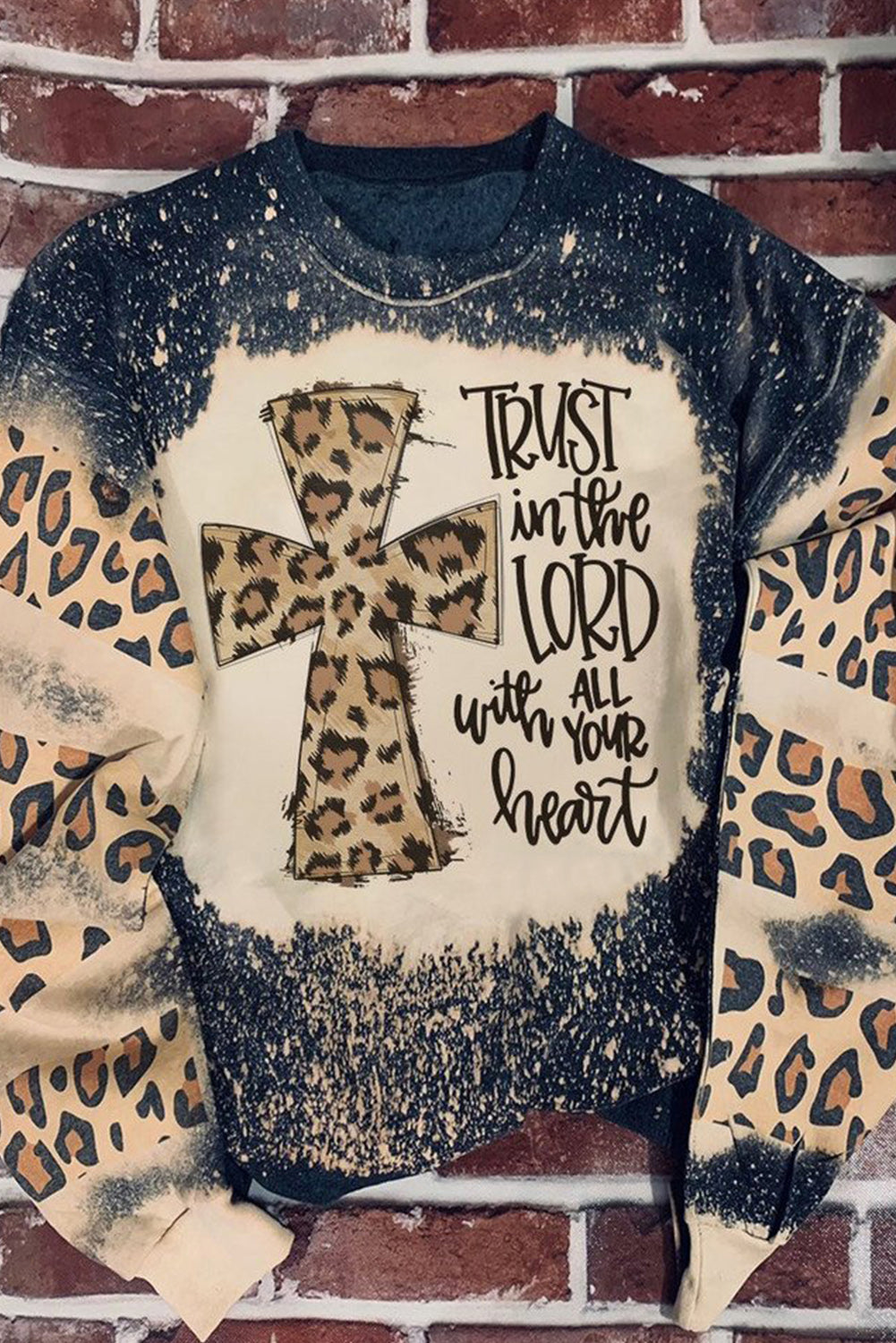 Faith Cross Leopard Sweatshirt