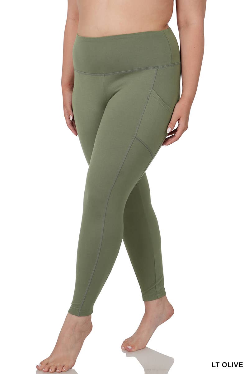 ..PLUS SIZE MICROFIBER LEGGINGS