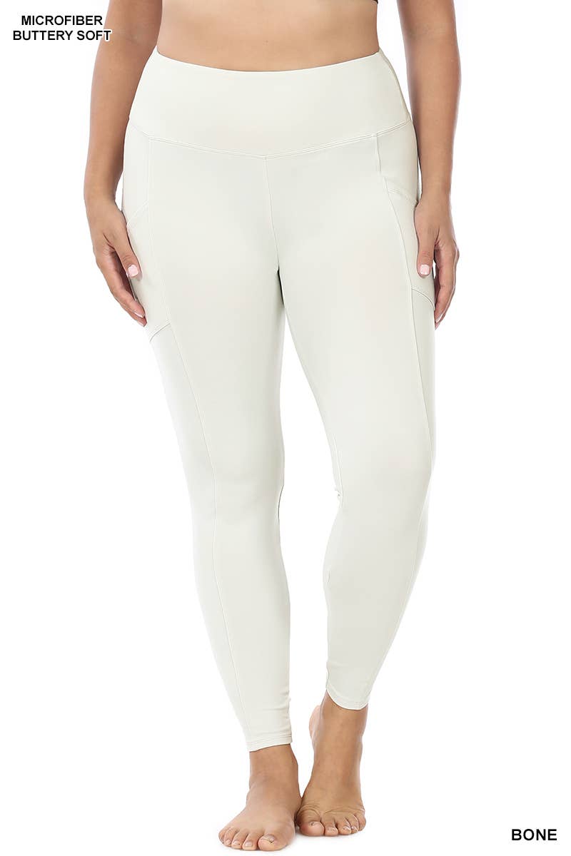 ..PLUS SIZE MICROFIBER LEGGINGS