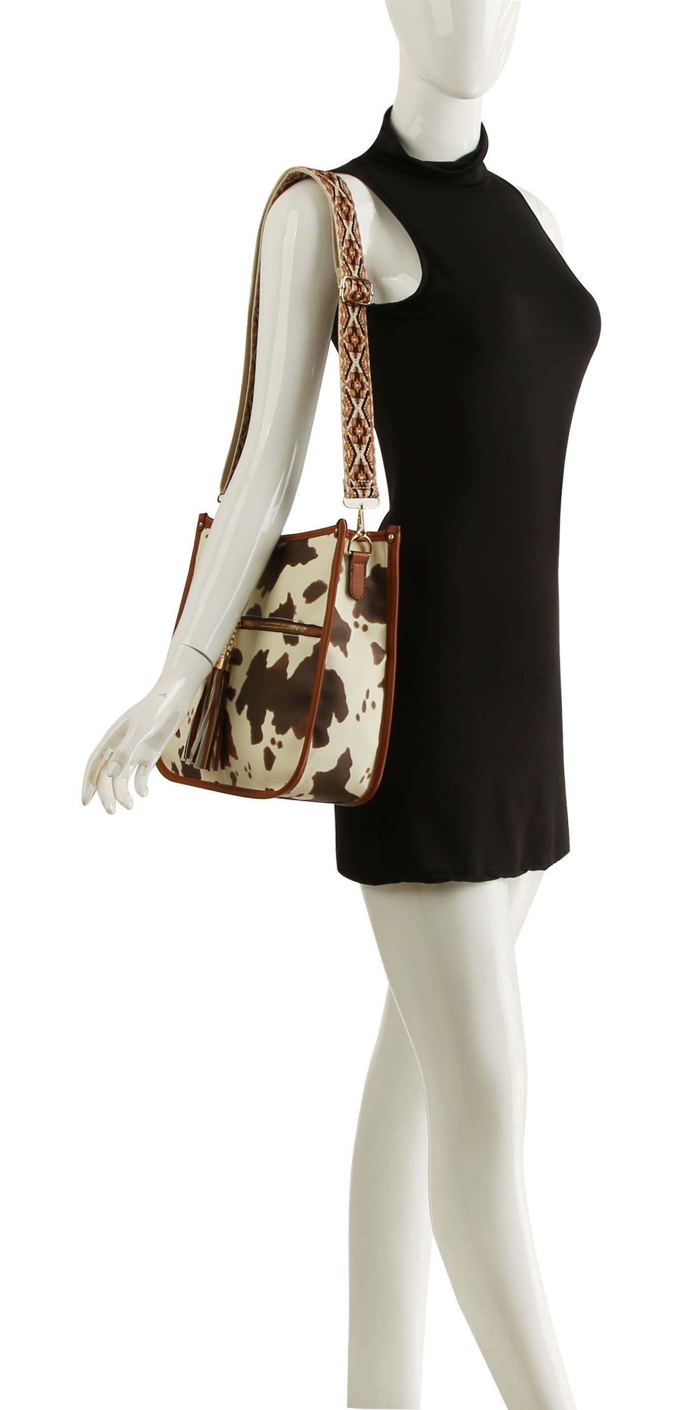 Cow Printed Crossbody Handbag Shoulder Bag