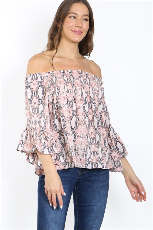 PINK ANIMAL PRINT PLUS SIZE TOP