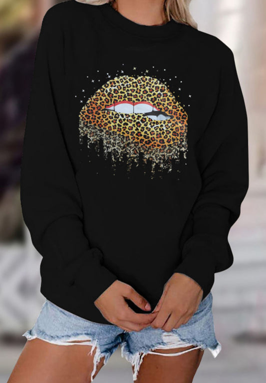 Leopard Lips Crewneck