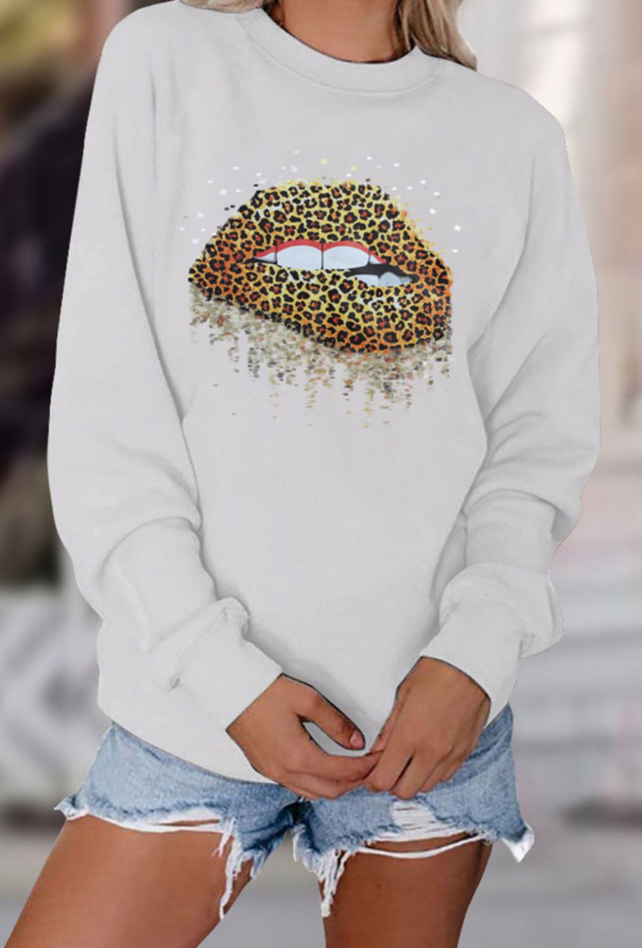 Leopard Lips Crewneck