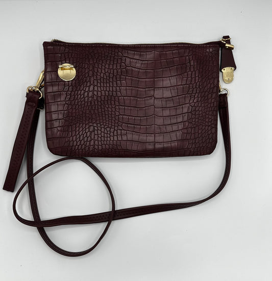 Sarah Croc Crossbody Clutch