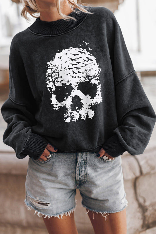 Skull crow black sweat