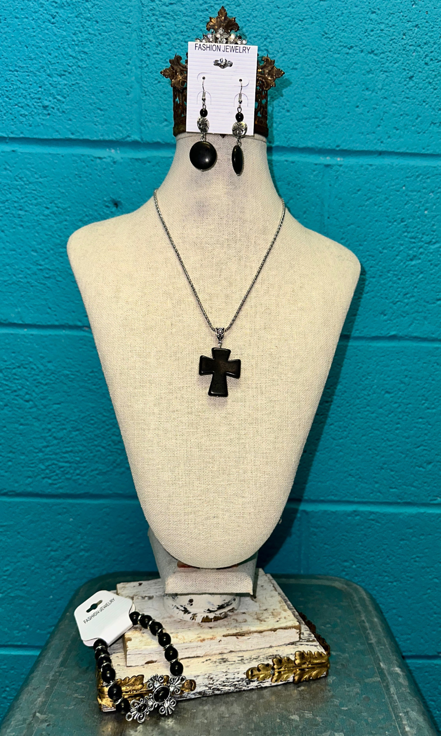 Cross Stone Jewlery Set