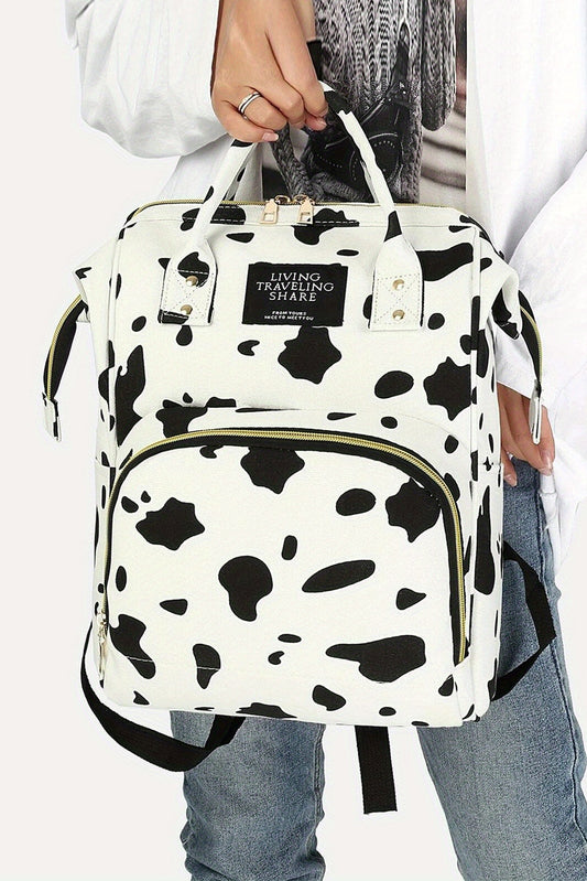 White Cow Canvas Backpack