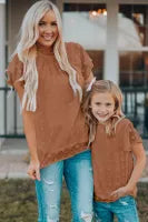 Brown Ruffled Sleeve