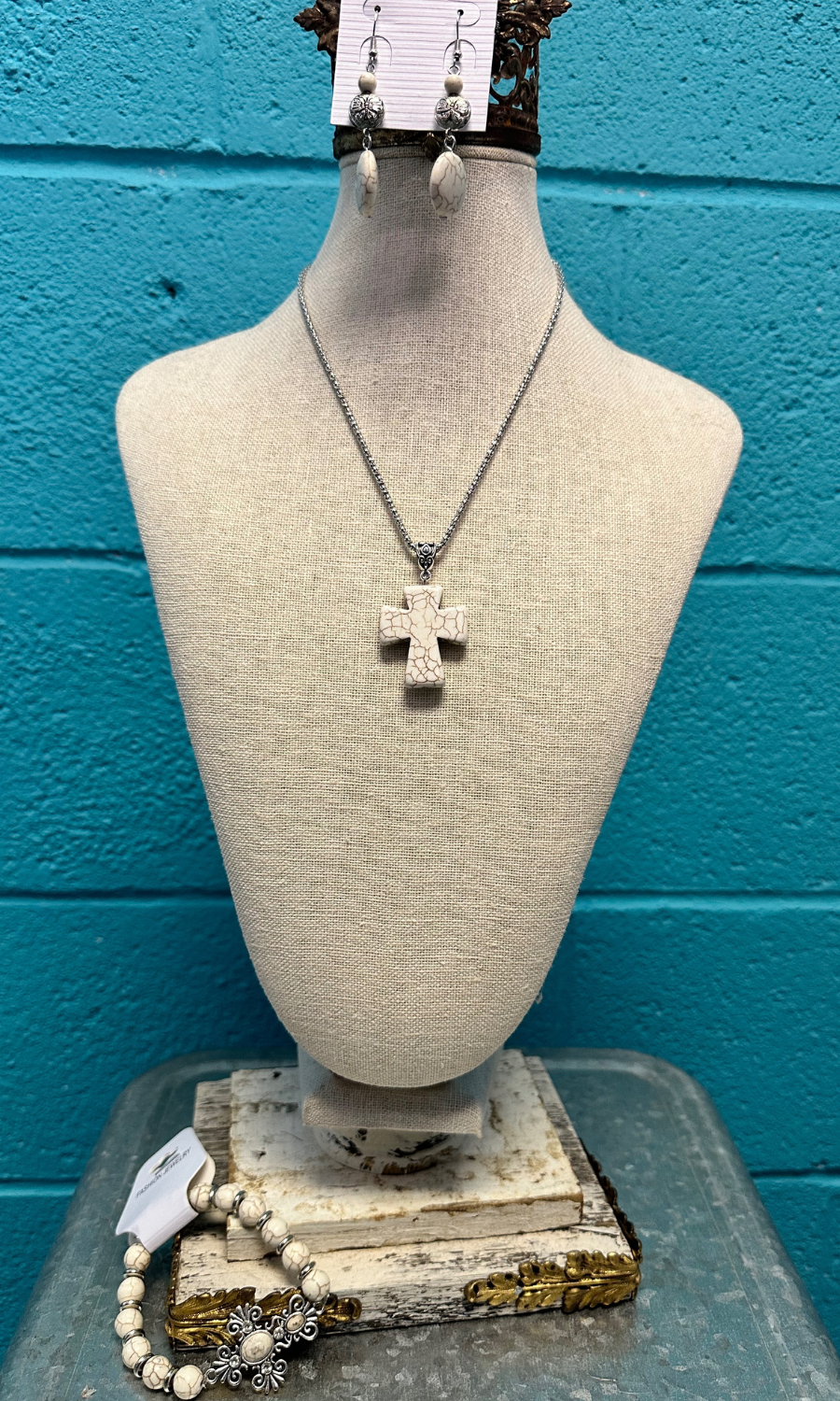 Cross Stone Jewlery Set