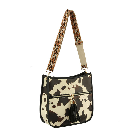 Cow Printed Crossbody Handbag Shoulder Bag