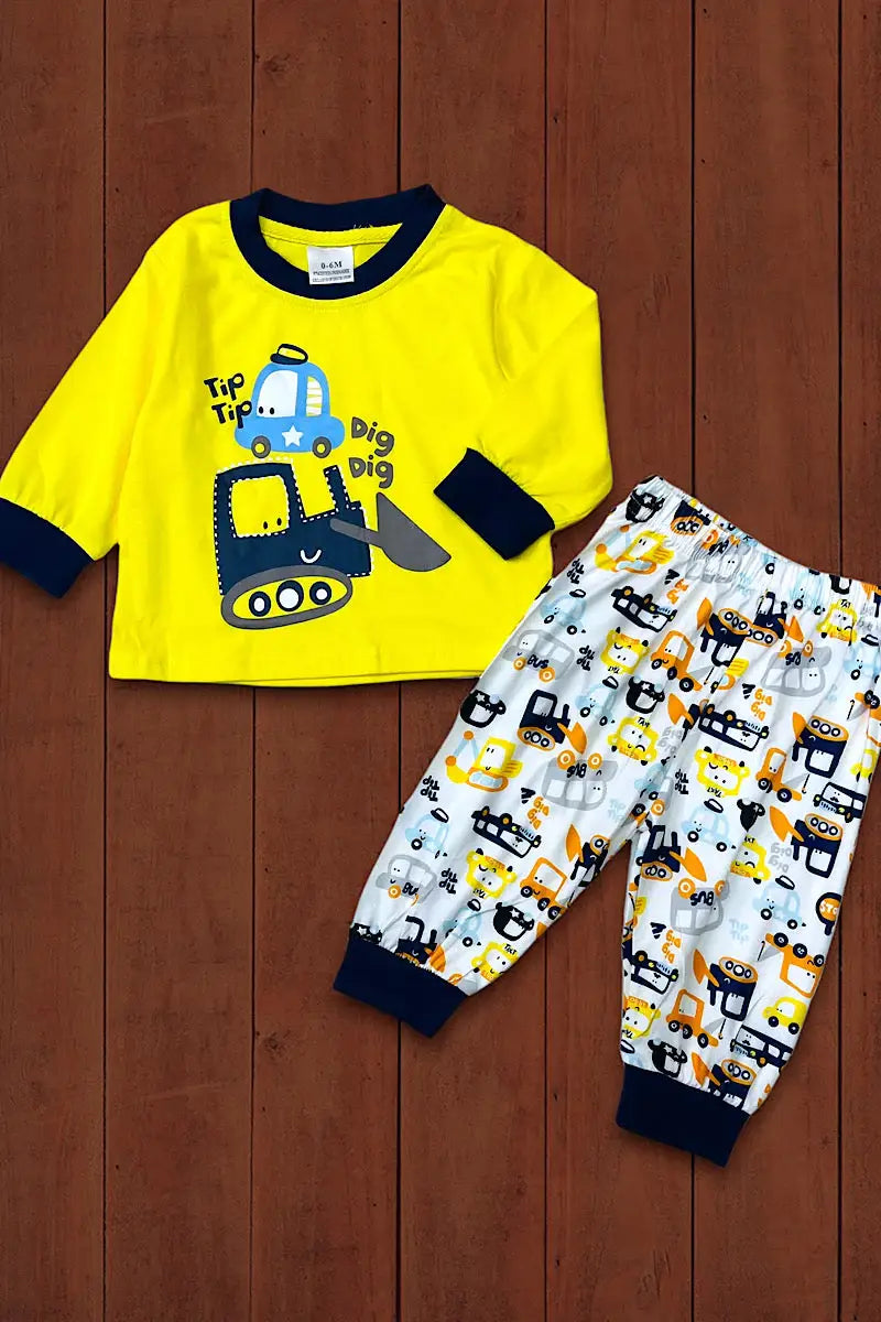 YELLOW POLICE CAR 2PC SET